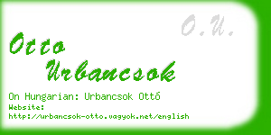 otto urbancsok business card