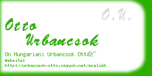 otto urbancsok business card